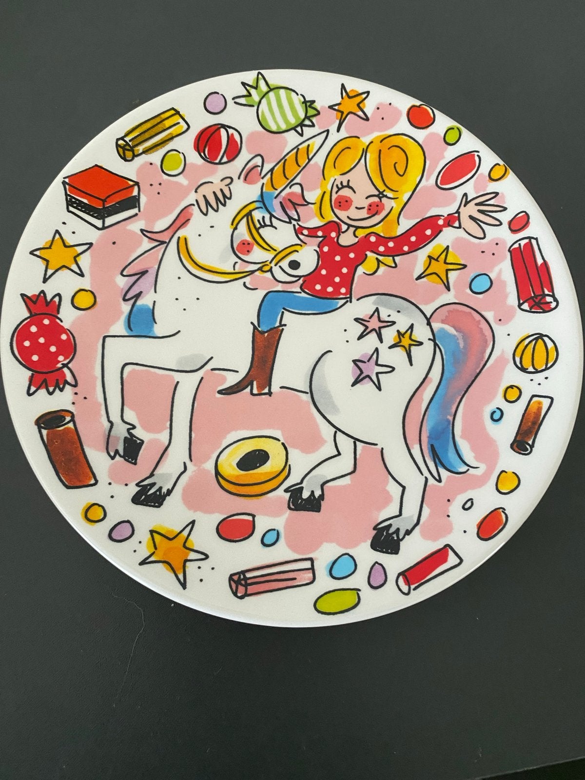 Blond Amsterdam Eenhoorn gebaksBordje - Made with Magic, Ophalen of Verzenden, Zo goed als nieuw, Aardewerk, Bord(en)