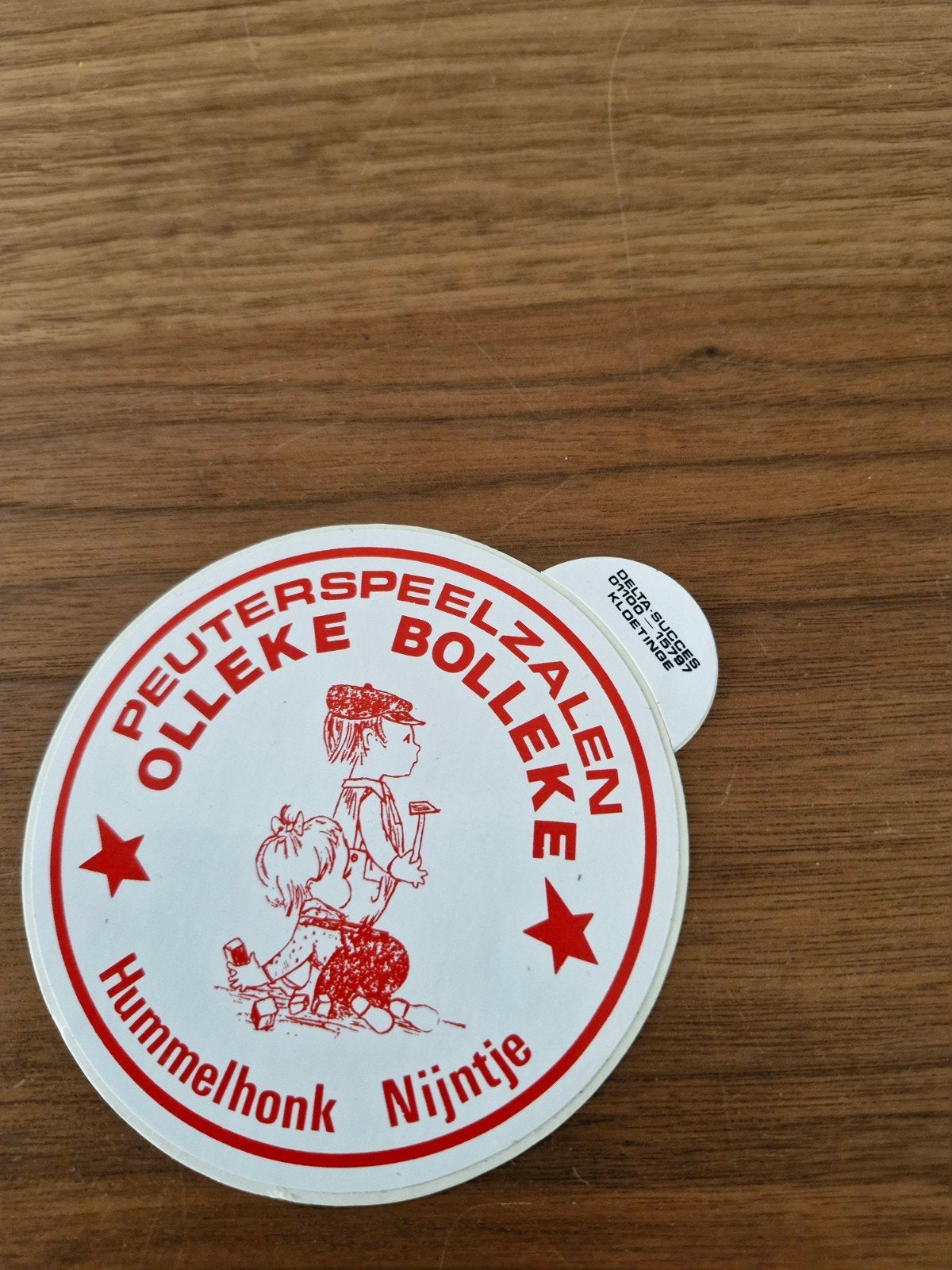 11444 Vintage sticker Peuterspeelzalen Olleke Bolleke Hummel, Ophalen of Verzenden, Gebruikt, Overige typen