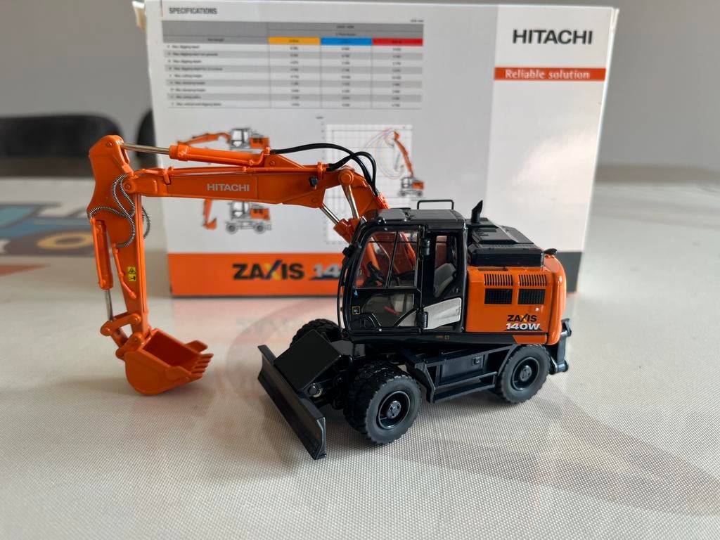 Hitachi ZX 140W-6 mobiele graafmachine TMC, Hobby en Vrije tijd, Modelauto's | 1:50, Ophalen of Verzenden, Nieuw, Hijskraan, Tractor of Landbouw