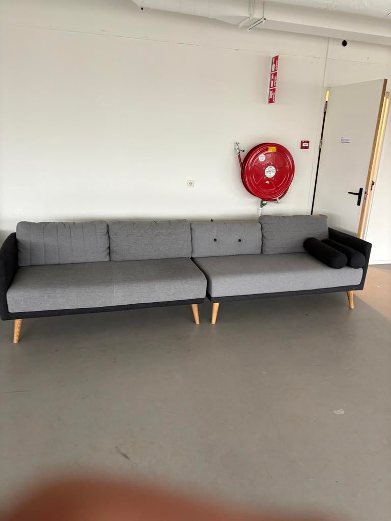 Grijze bank in twee delen, Ophalen of Verzenden, Zo goed als nieuw, Stof