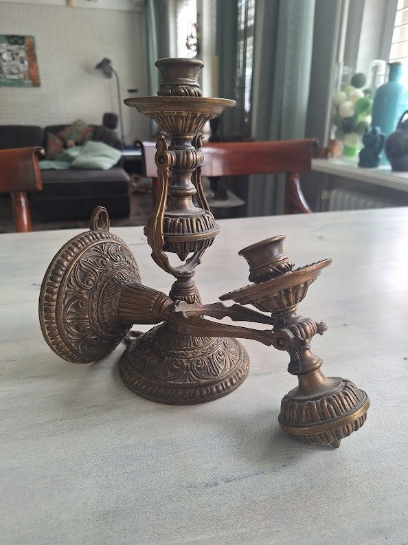 Set scheepskandelaars, Antiek en Kunst, Ophalen of Verzenden, Koper of Brons