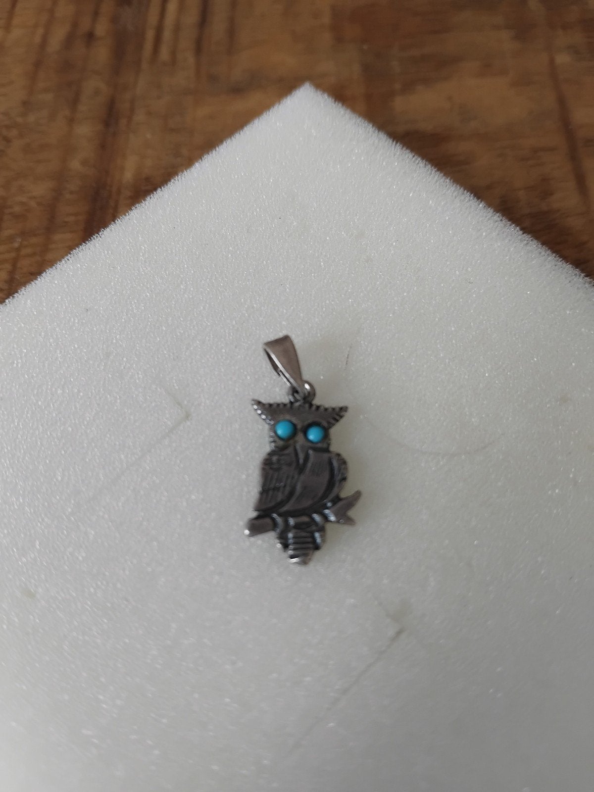 Zilveren Griekse Uil Hanger met Turkoois Ogen, Nieuw, Ophalen of Verzenden, Met edelsteen, Zilver