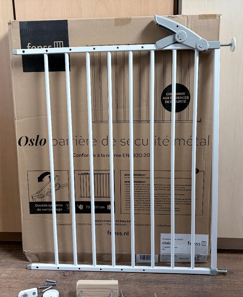 Traphekje Fenss Oslo ~ metaal wit, 100 tot 115 cm, Ophalen of Verzenden, Zo goed als nieuw, Metaal of IJzer