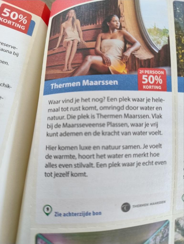 Korting Thermen Maarssen., Kortingsbon, Spa of Sauna