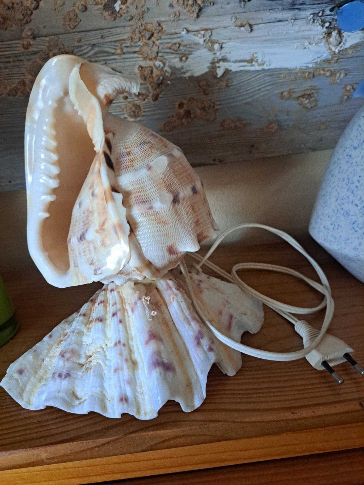 Vintage Schelpen Lamp - Goed Werkend, Ophalen of Verzenden, Gebruikt