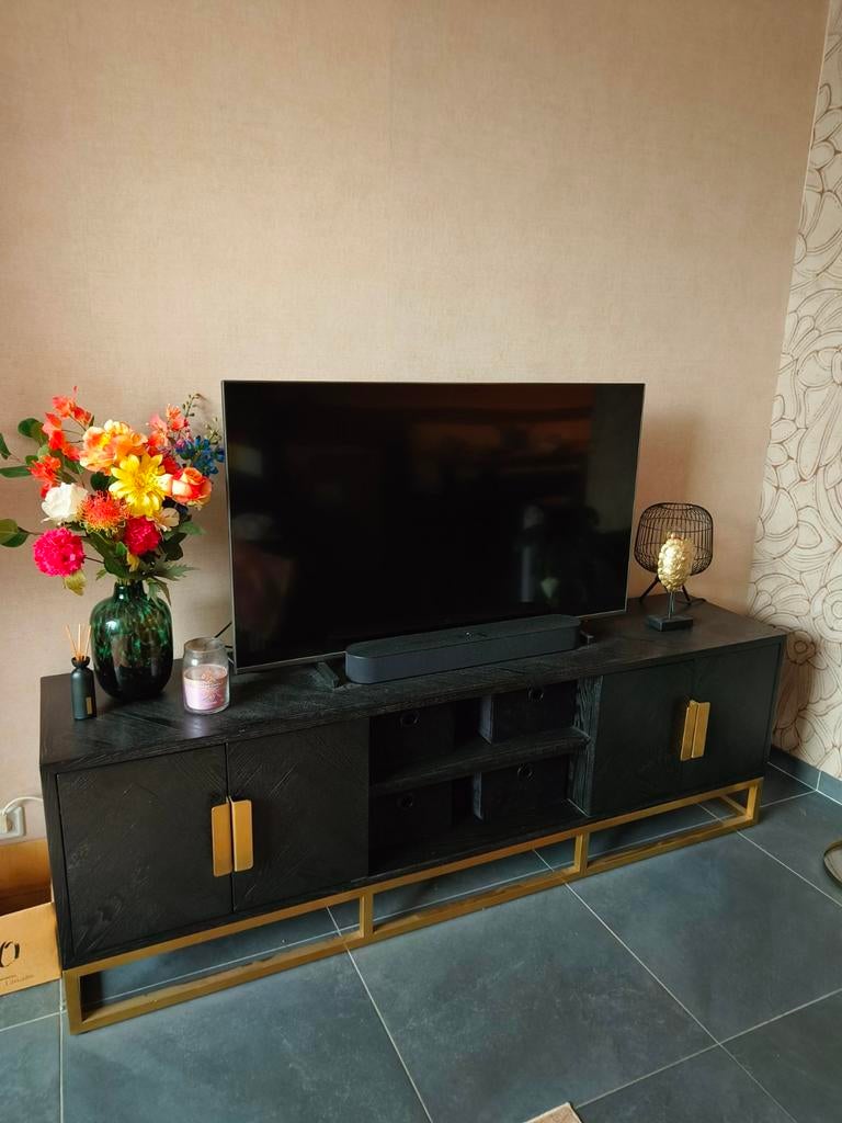 Richmond tv meubel blackbone brass, Ophalen, 150 tot 200 cm, Minder dan 100 cm, 25 tot 50 cm