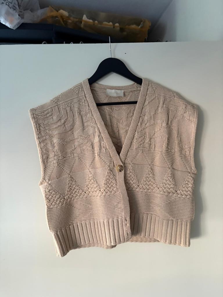 Momoni mouwloos vestje, Ophalen of Verzenden, Zo goed als nieuw, Maat 38/40 (M), Beige