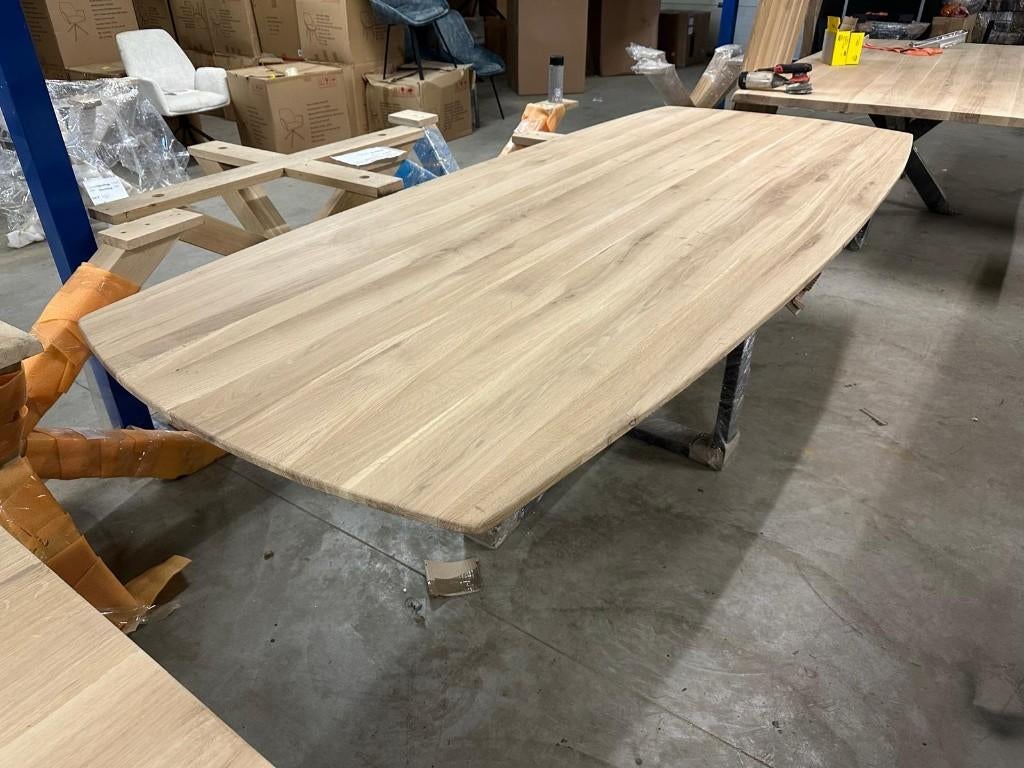 TAFEL EIKEN DEENS OVAAL 3 CM  280X120 VAN 1499,- VOOR 745,00, Ophalen, 50 tot 100 cm, Rechthoekig, Nieuw