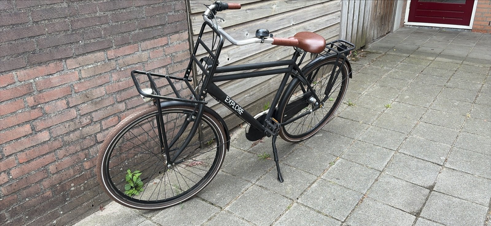 Nette zwarte transportfiets met voordrager, Ophalen, Gebruikt, Overige merken