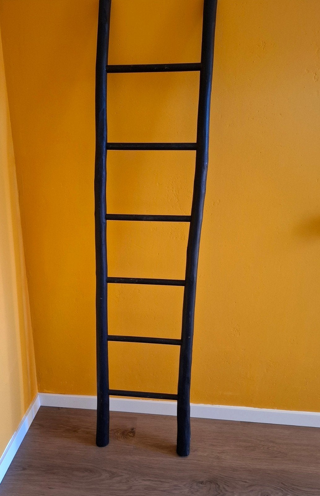 Decoratieve houten ladder - Zwart, Ophalen, Zo goed als nieuw, Zwart, Hout
