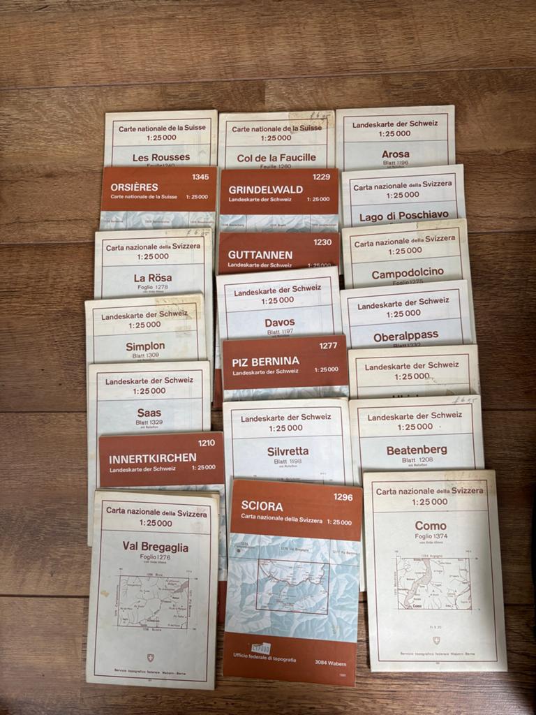Collectie Zwitserse Landkaarten 1:25.000 (1991), Boeken, Overige gebieden, Ophalen of Verzenden, 1800 tot 2000, Landkaart