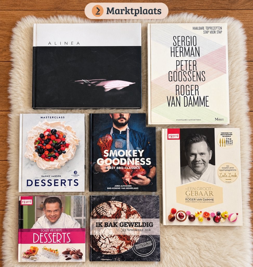 7 luxe kookboeken & dessertboeken, Boeken, Ophalen of Verzenden, Gelezen, Overige gebieden, Voorgerechten en Soepen