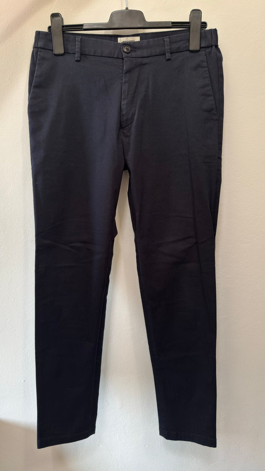 Donkerblauwe Drykorn Chino Broek - maat 33/34, Ophalen of Verzenden, Gedragen, Maat 48/50 (M), Blauw