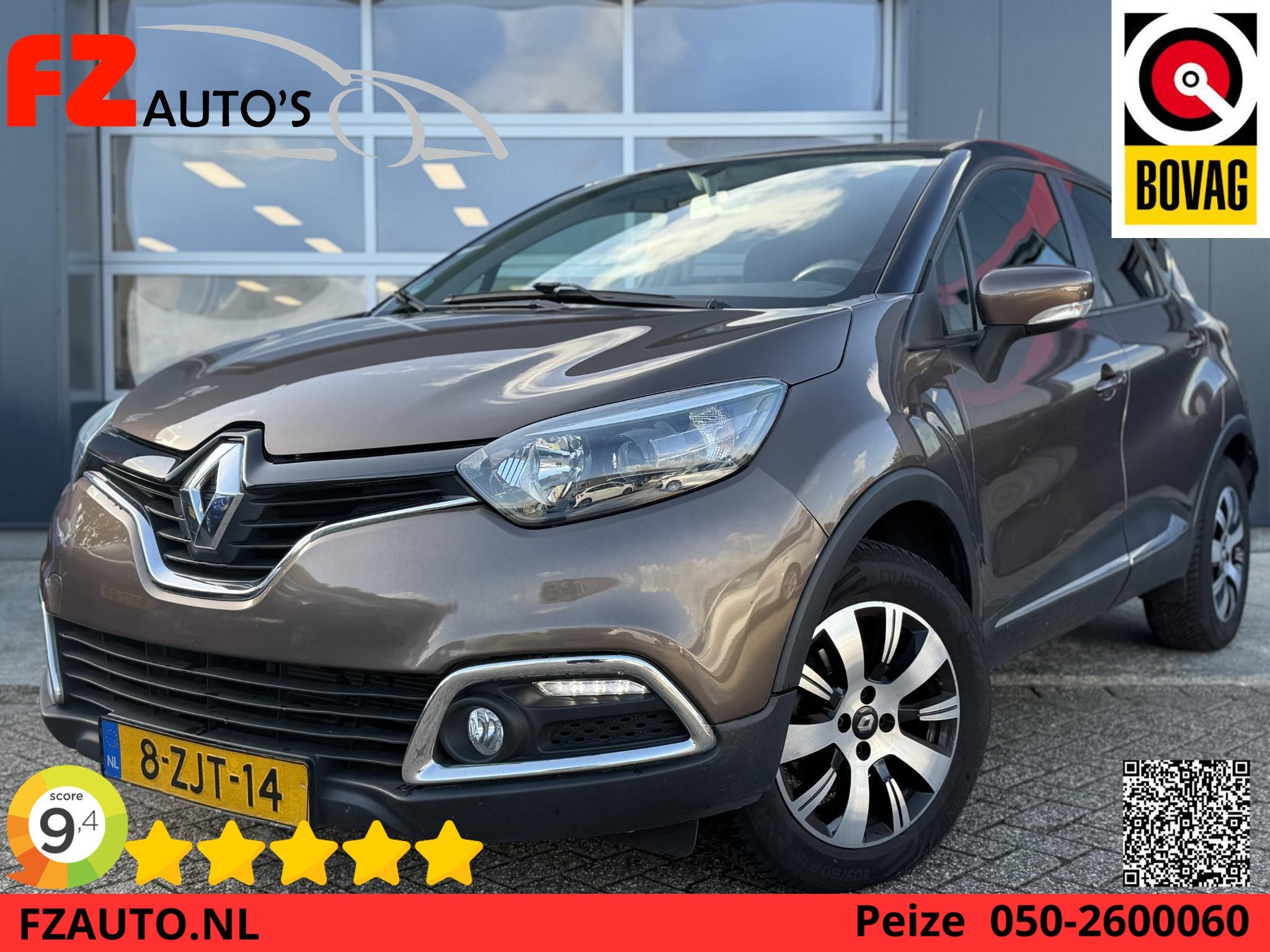 Renault Captur 1.2 TCe Expression Automaat - Navigatie - Cru, Auto's, Stof, 4 cilinders, Bruin, Origineel Nederlands
