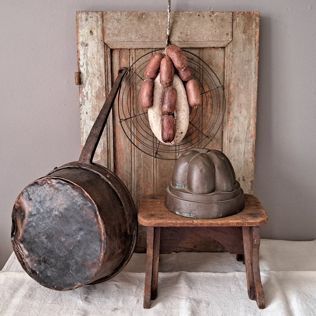 Grote oude koperen pan steelpan bakvorm tulband *Etage3*, Gebruikt, ., Ophalen of Verzenden, .