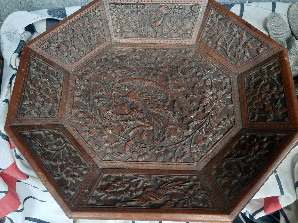 Handwerk, schaal, houtsnijwerk, bruin, zeer mooie motief, Antiek en Kunst, Ophalen