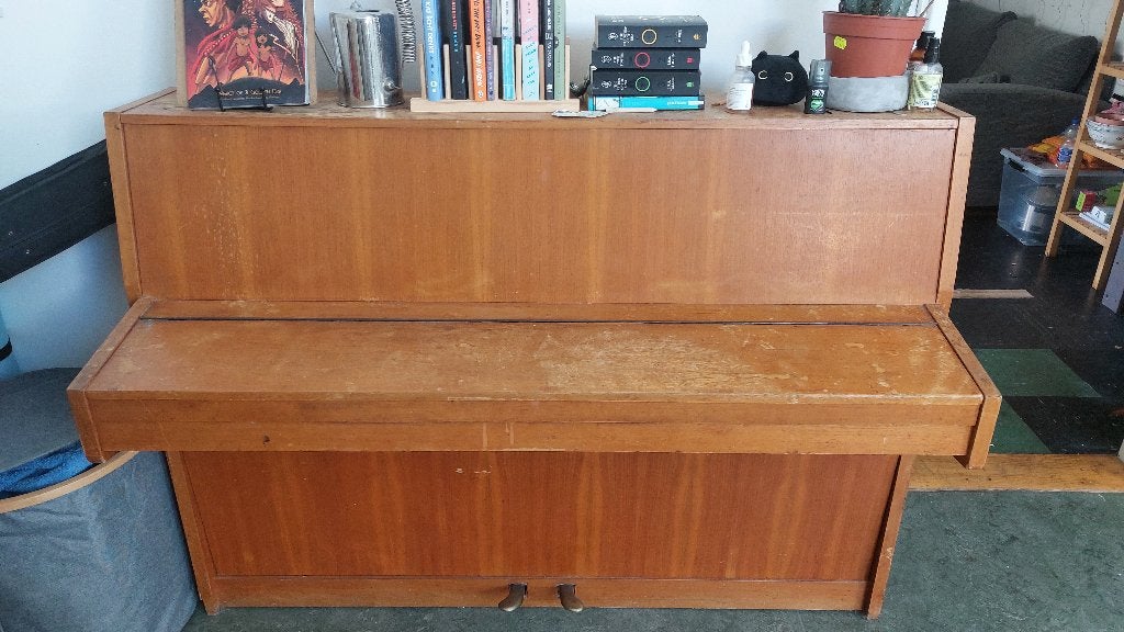 Piano, Muziek en Instrumenten, Piano's, Ophalen, Gebruikt, Bruin, Piano