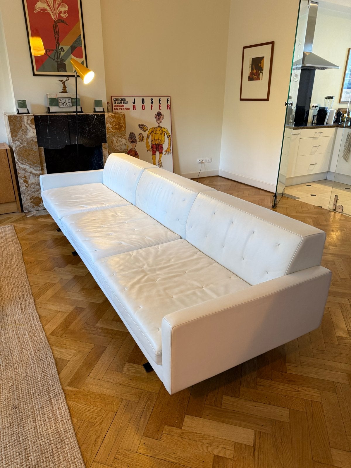 Poltrona Frau "Kenedee" Italiaans design bank, Ophalen, Gebruikt, 300 cm of meer, Rechte bank
