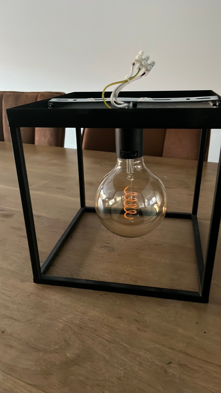 Industriële metalen zwarte hanglamp, Ophalen, Zo goed als nieuw