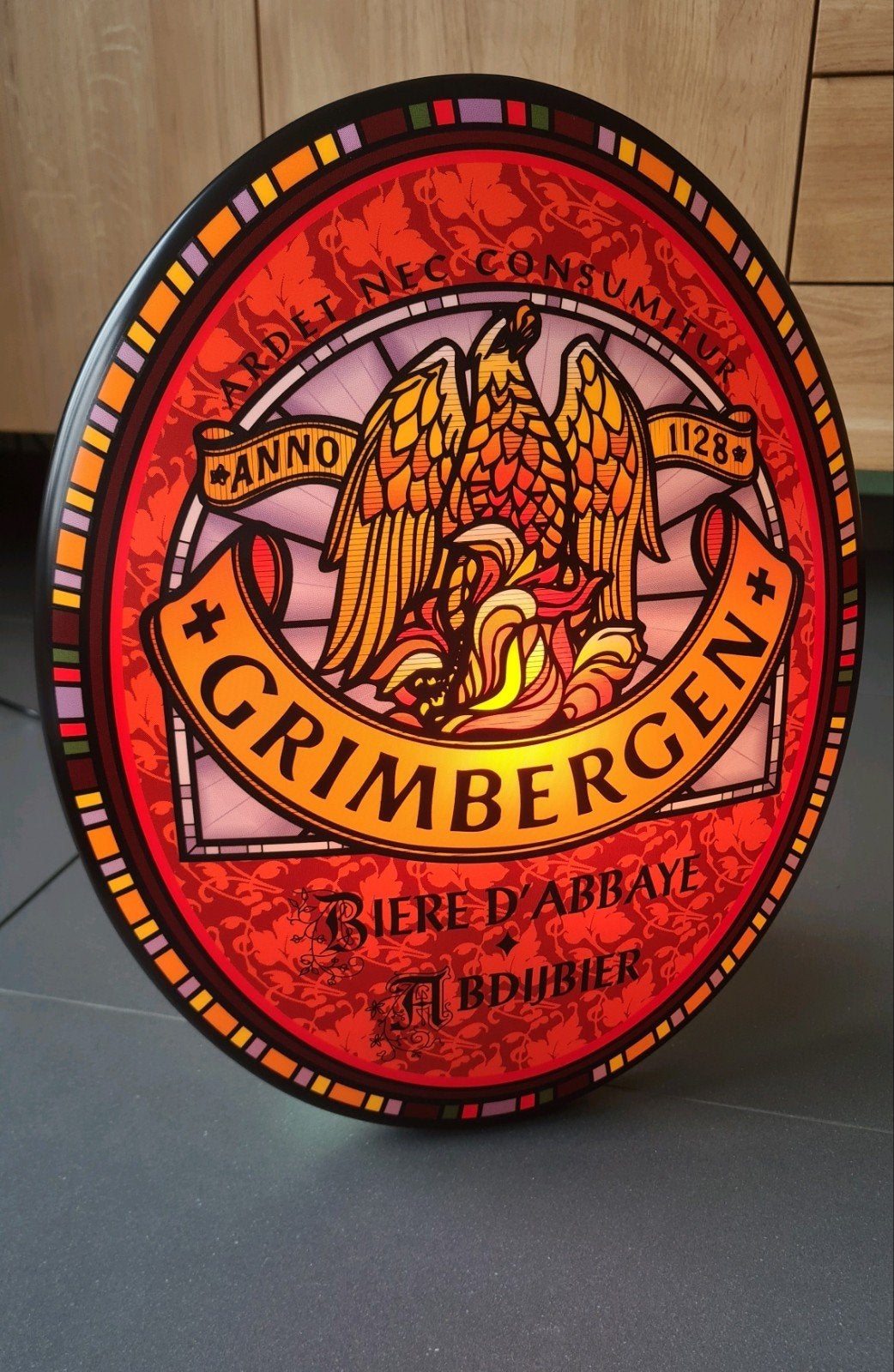 Grimbergen Lichtreclame, Ophalen of Verzenden, Zo goed als nieuw, Reclamebord, Plaat of Schild, Overige merken