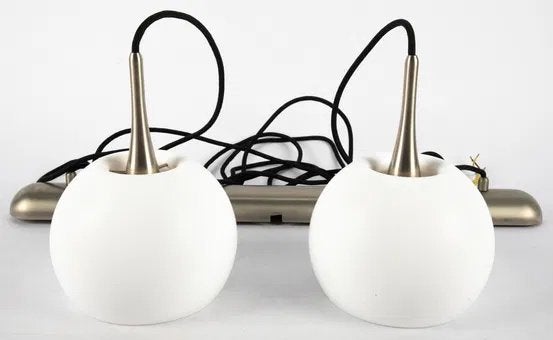 Florian Schulz ceiling light with two frosted glass spheres,, Ophalen of Verzenden, Zo goed als nieuw, Metaal