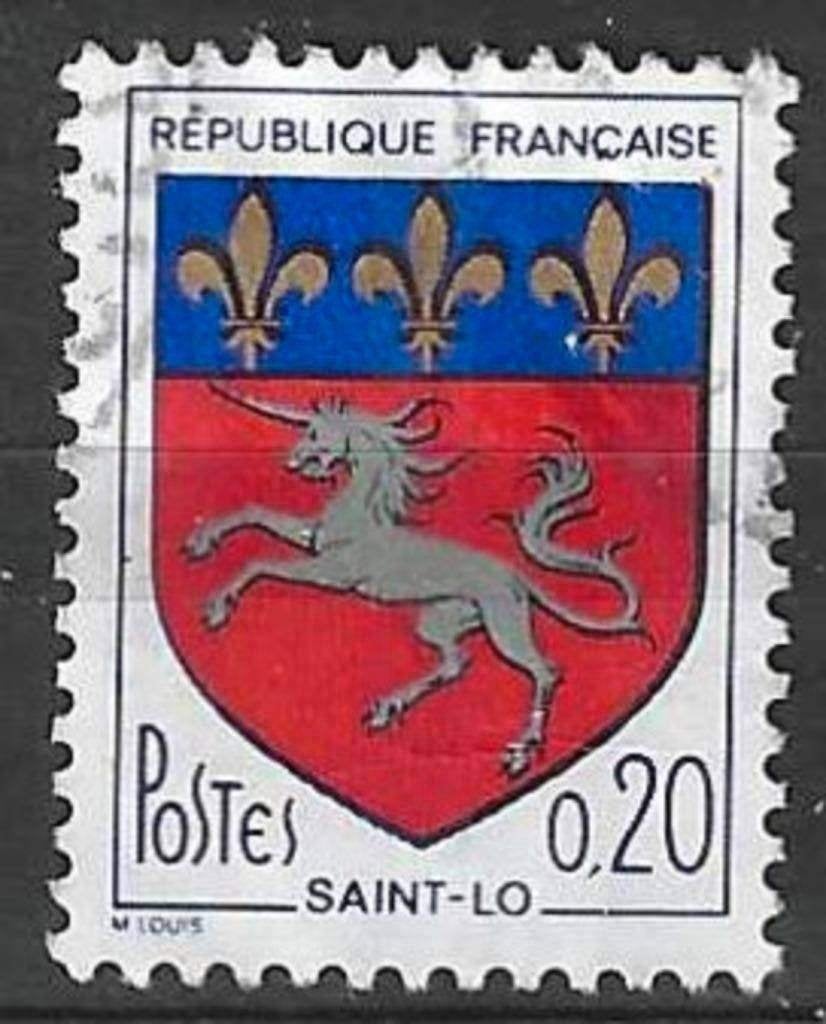 Frankrijk 1966 - Yvert 1510 - Wapenschild Saint-Lo (ST), Verzenden, Gestempeld
