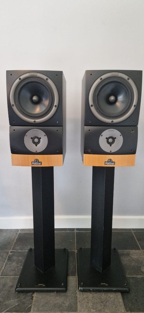 Magnat Vintage 510 speakers + Target Audio stands, Audio, Tv en Foto, Luidsprekers, Vloerstaande luidspreker, Magnat, Zo goed als nieuw