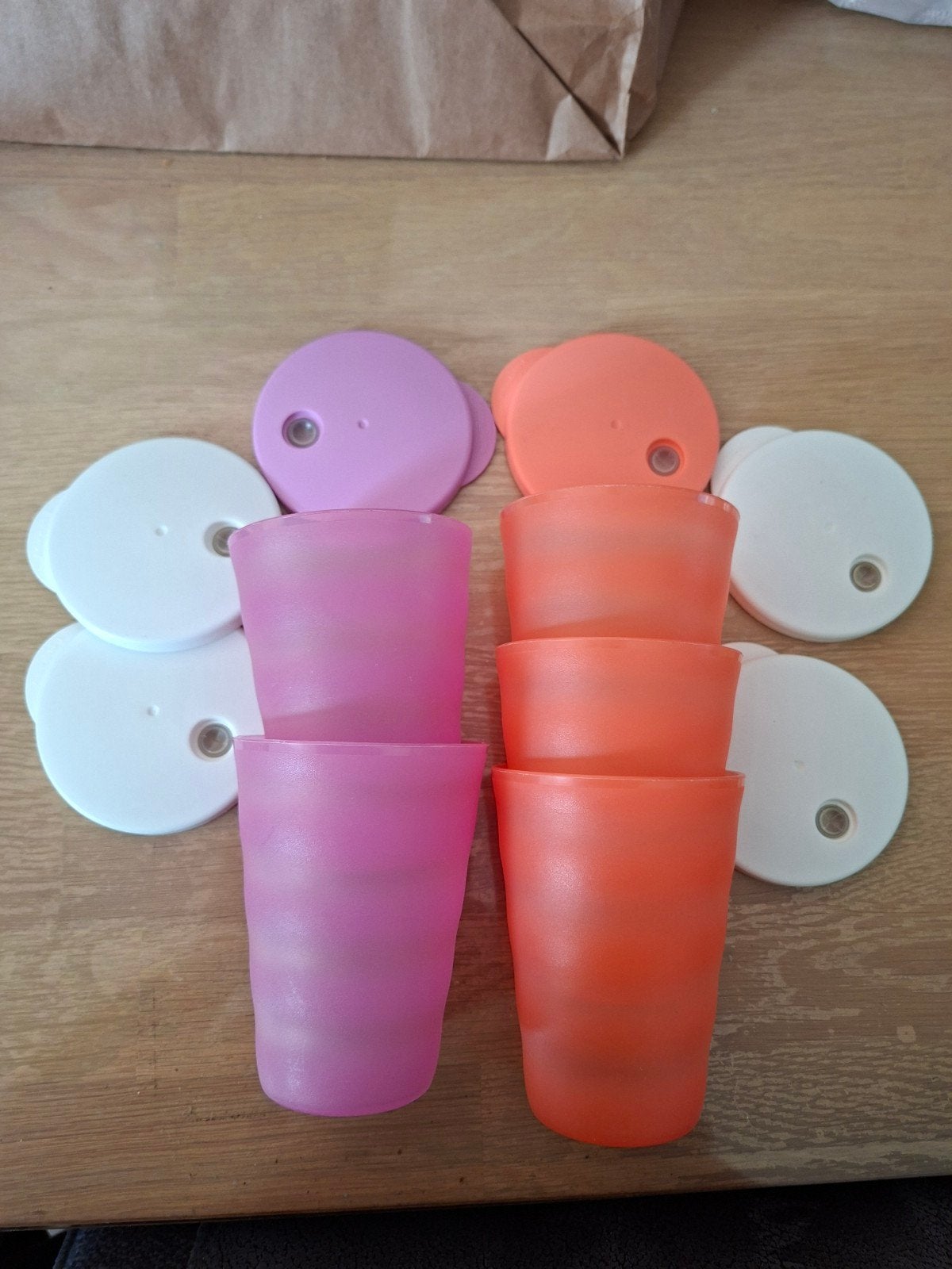 tupperware drinkbekers., Huis en Inrichting, Keuken | Tupperware, Ophalen of Verzenden, Gebruikt, Oranje, Beker of Kan