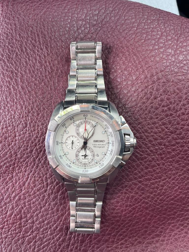 Seiko Velatura Chronograaf Herenhorloge - Zo goed als nieuw, Seiko, Gebruikt, Staal, Polshorloge