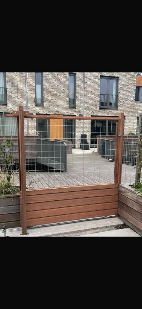 Schuifpoort schutting, Tuin en Terras, Ophalen, Nieuw, Hout, Tuinhek
