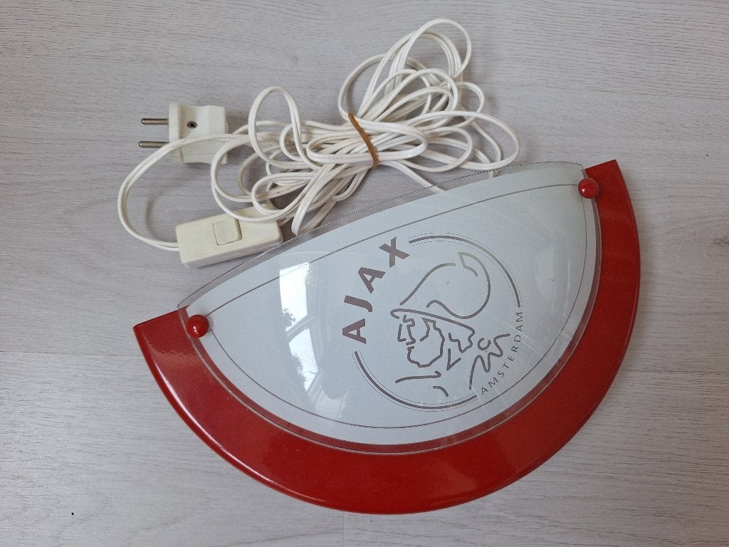 Bedlampje / wandlampje van Ajax, Rood, Bedlamp, Ophalen of Verzenden, Glas
