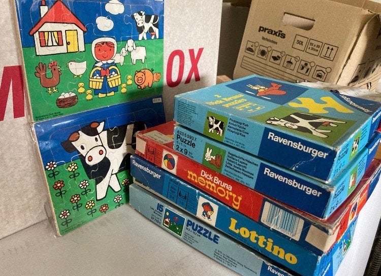 Vintage Ravensburger en Dick Bruna Puzzels en Memory, Ophalen, 2 tot 4 jaar, Gebruikt, 10 tot 50 stukjes