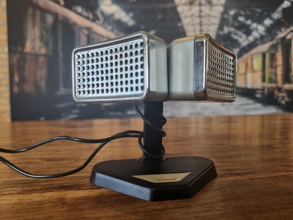 Vintage Stereo Microfoon - Retro Design, Muziek en Instrumenten, Microfoons, Ophalen of Verzenden, Gebruikt, Overige typen