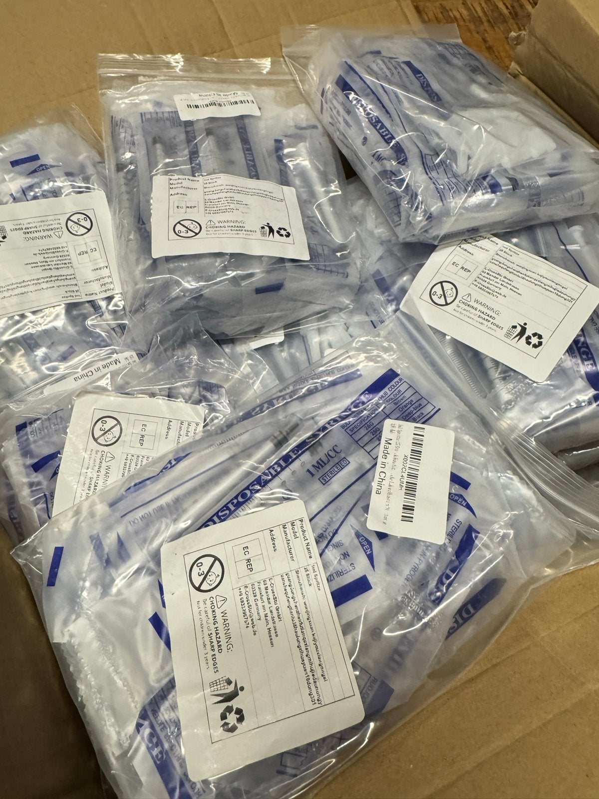 Disposable spuiten met dopjes sets van 25 stuks 1ml 1cc, Ophalen of Verzenden