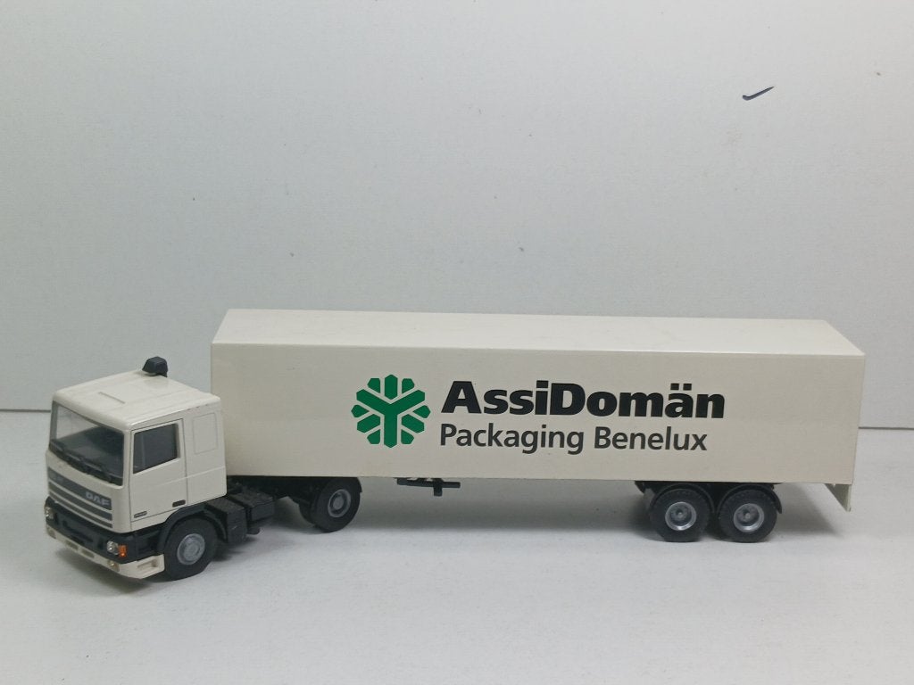lion car 1/50 daf  assidoman, Ophalen of Verzenden, Zo goed als nieuw, Bus of Vrachtwagen, Lion Toys