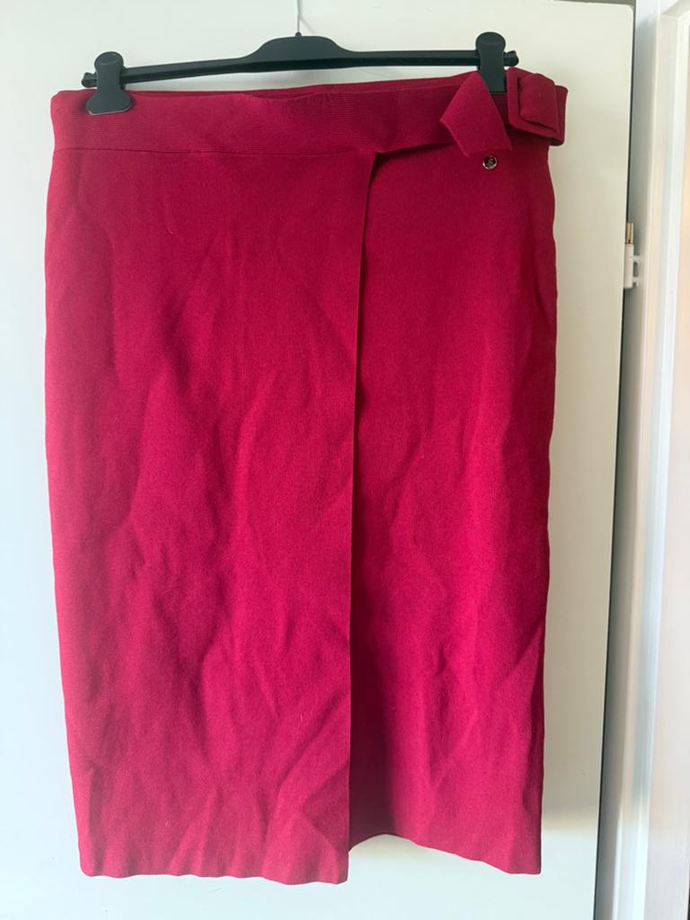 Steps rode vintage kokerrok maat xxl, Kleding | Dames, Rokken, Zo goed als nieuw, Maat 46/48 (XL) of groter, Rood, Knielengte