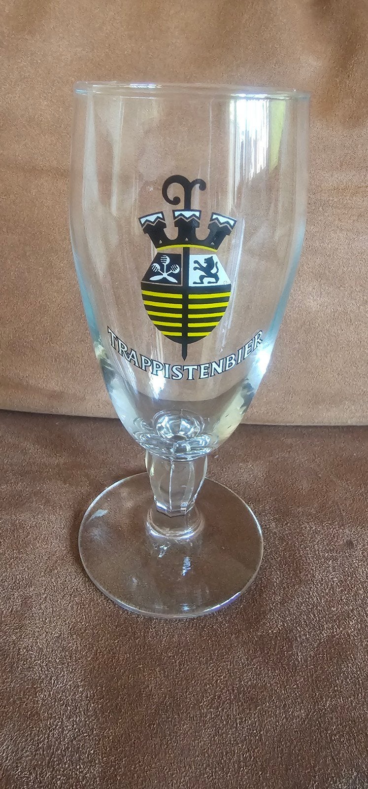 Vintage La Trappe Trappistenbier Voetglas, Verzamelen, Ophalen, Zo goed als nieuw, Glas of Glazen, La Trappe