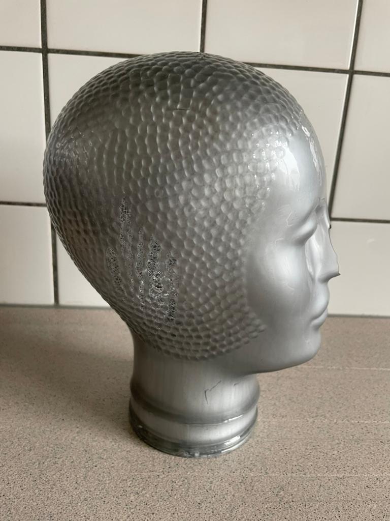 Zilveren glazen hoofd retro glas, Verzamelen, Retro, Ophalen of Verzenden, Huis en Inrichting
