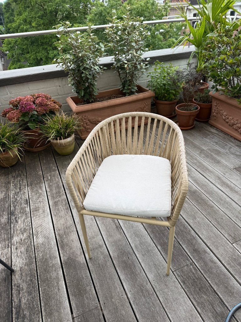 3 Tuinstoelen, Ophalen, Gebruikt, Metaal, Stapelbaar