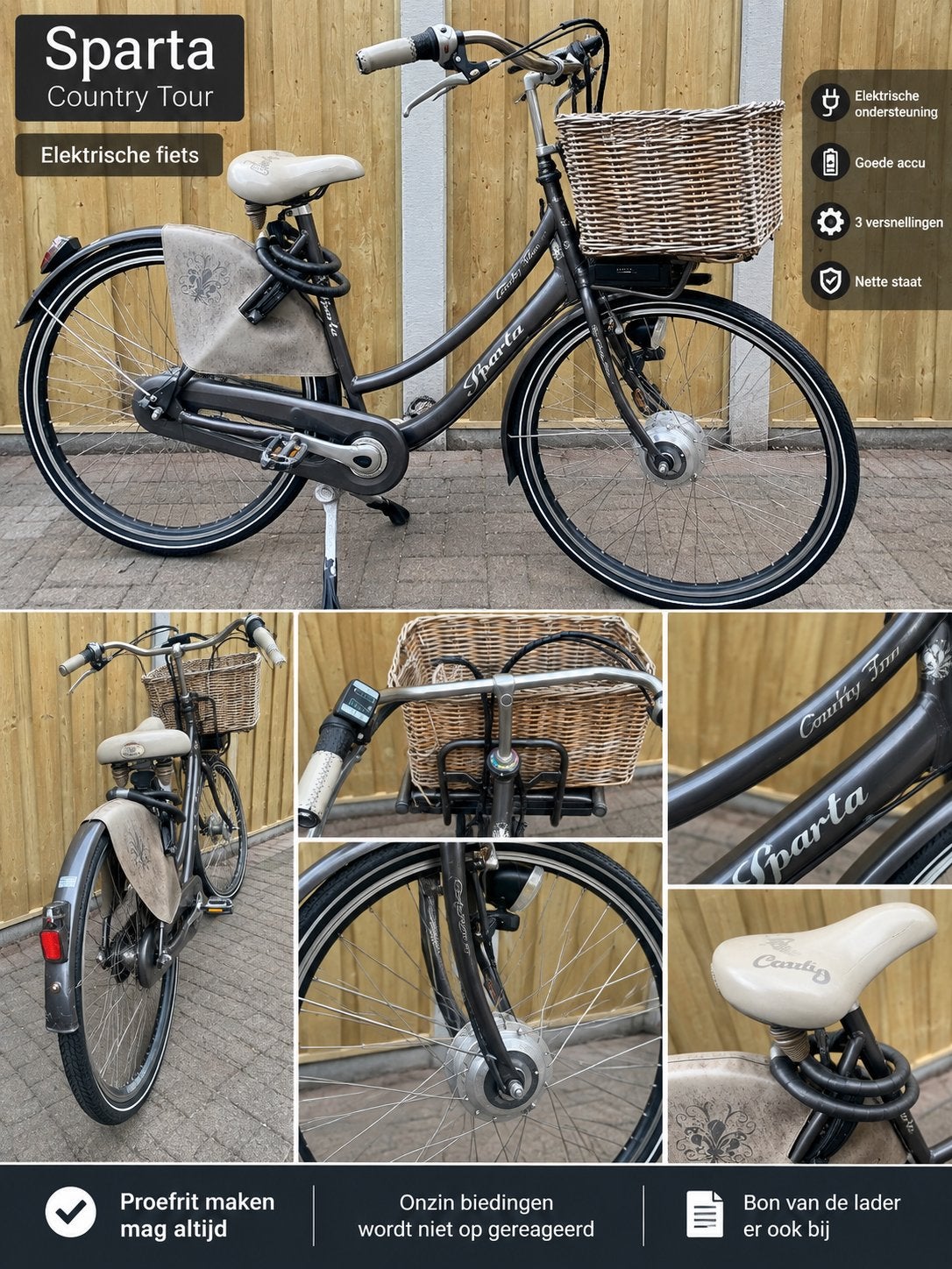 Sparta Country Tour elektrische fiets - Goede accu, 51 tot 55 cm, Ophalen, Gebruikt, Sparta