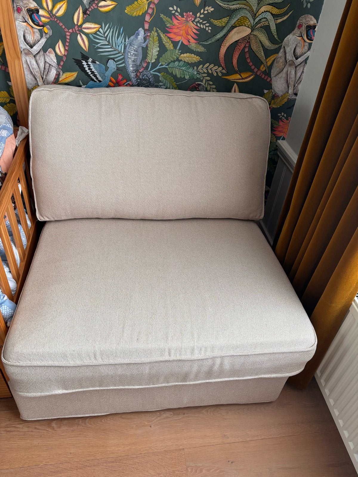 IKEA KIVIK slaapfauteuil - beige, zo goed als nieuw, Huis en Inrichting, Slaapkamer | Slaapbanken, Ophalen, 90 cm, Eenpersoons