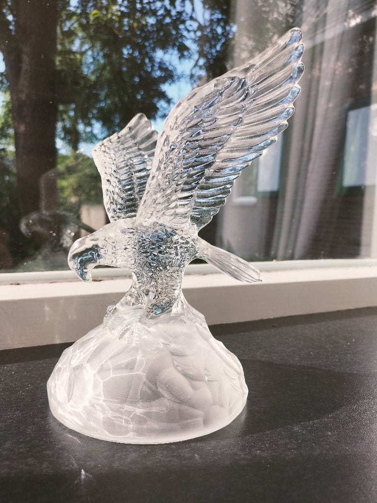 Vintage glazen arend beeld - 20cm, Ophalen of Verzenden
