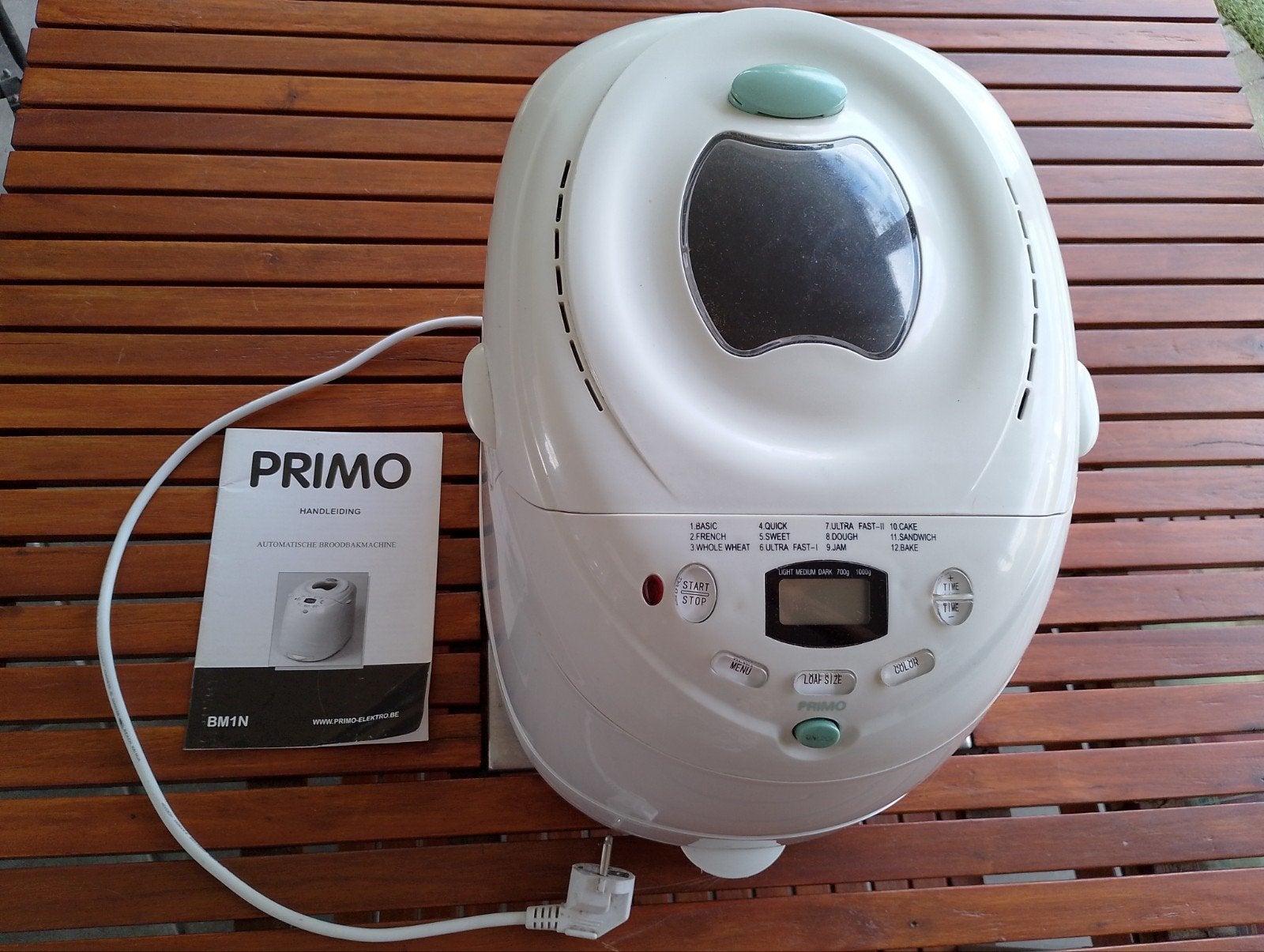 Primo Broodbakmachine BM1N, Witgoed en Apparatuur, Broodbakmachines, Met timer, Kijkvenster, 800 tot 1200 gram deeg, Ophalen of Verzenden
