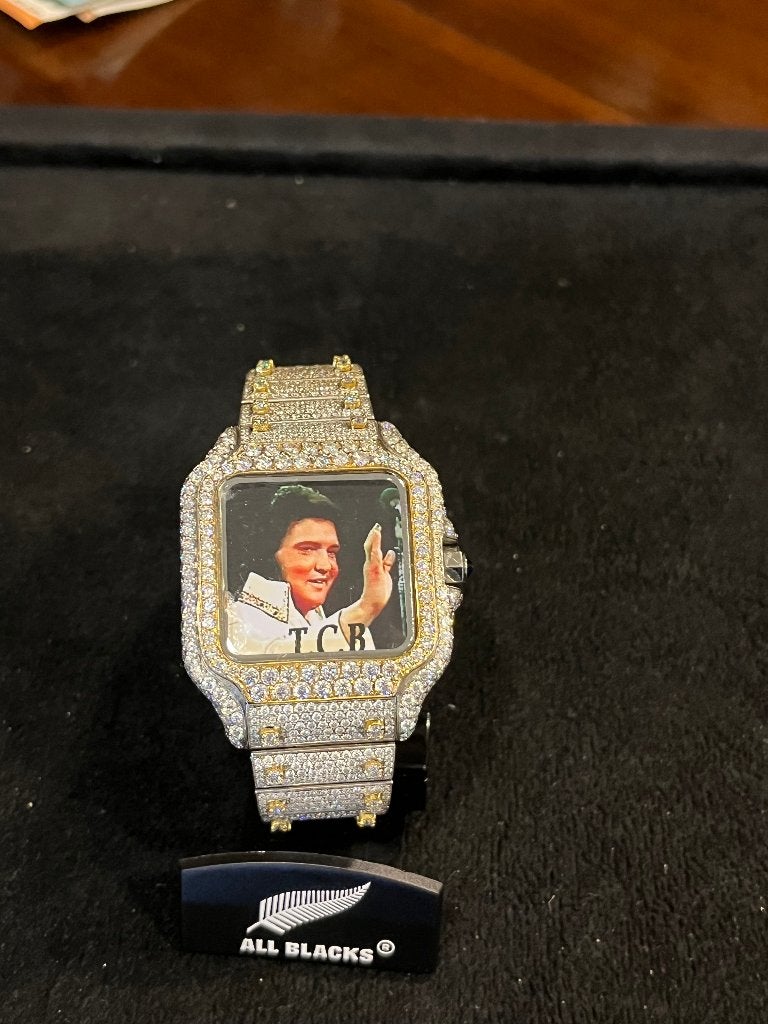 elvis horloge armband ,en tom jones gitaar, Ophalen of Verzenden, Zo goed als nieuw, Zilver, Met edelsteen