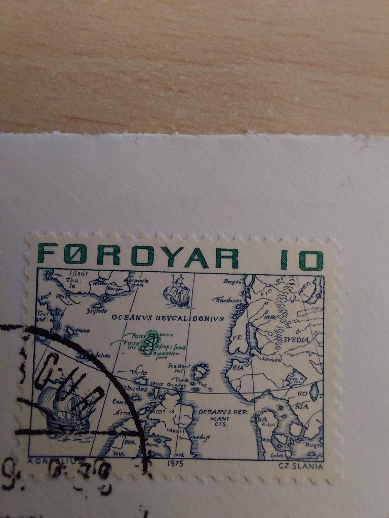 Faroer eilanden. Landkaart, Postzegels en Munten, Verzenden, Denemarken, Gestempeld