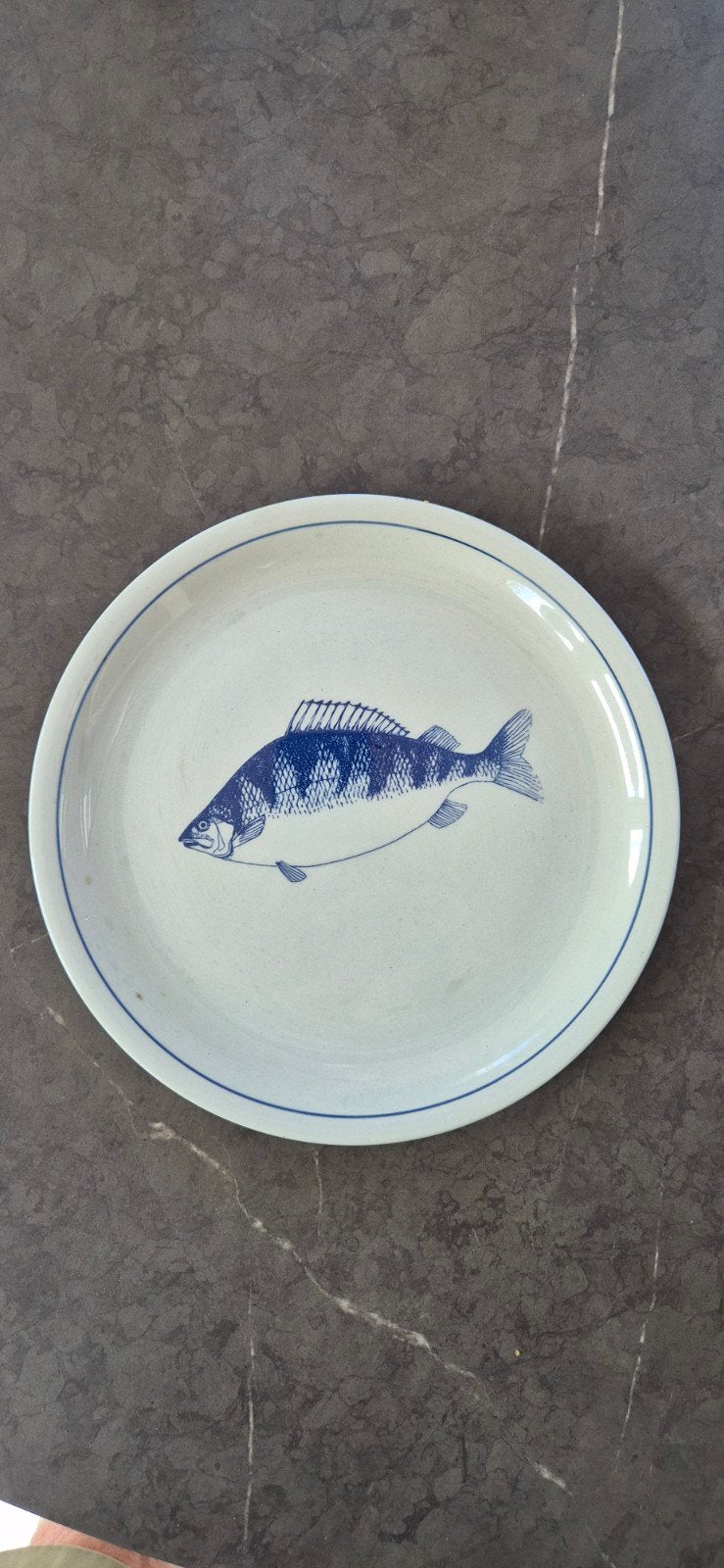 Vintage Krabstrup Denemarken schaal met vismotief, Ophalen