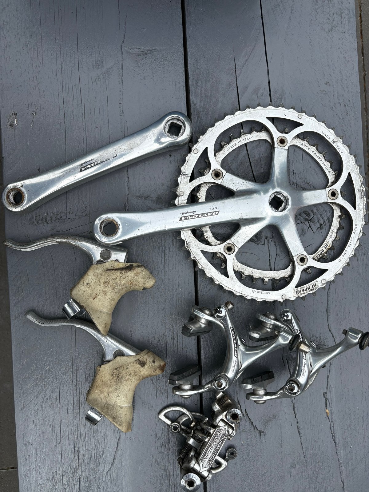 Campagnolo Vintage Fiets Onderdelen Set - Record & Centaur, Fietsen en Brommers, Crankstel of Pedalen, Gebruikt, Ophalen of Verzenden