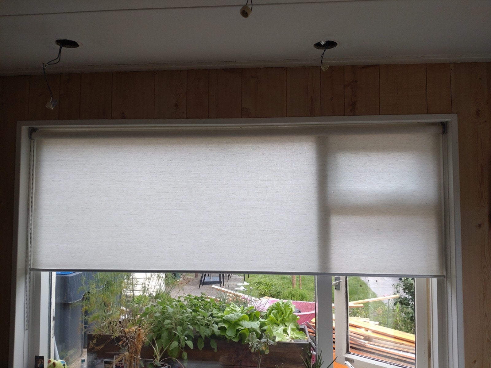 Lichtdoorlatend Rolgordijn - Crème/Beige, Huis en Inrichting, Ophalen, Lichtdoorlatend, Crème, Rolgordijn