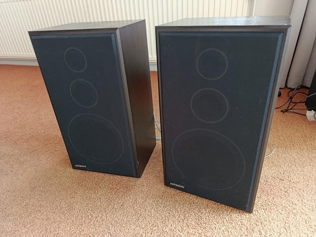 Hitachi HS-E9 luidsprekers made in Germany vintage, Ophalen of Verzenden, Front, Rear of Stereo speakers, Overige merken