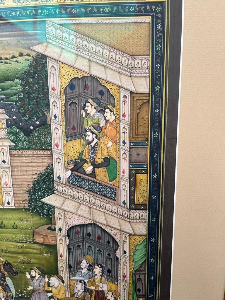 Indiase Indian Mughal scene painting schilderij oud set, 50 – 75, Tekening, Ophalen of Verzenden, Schipluidenlaan 20 5035KJ Tilburg